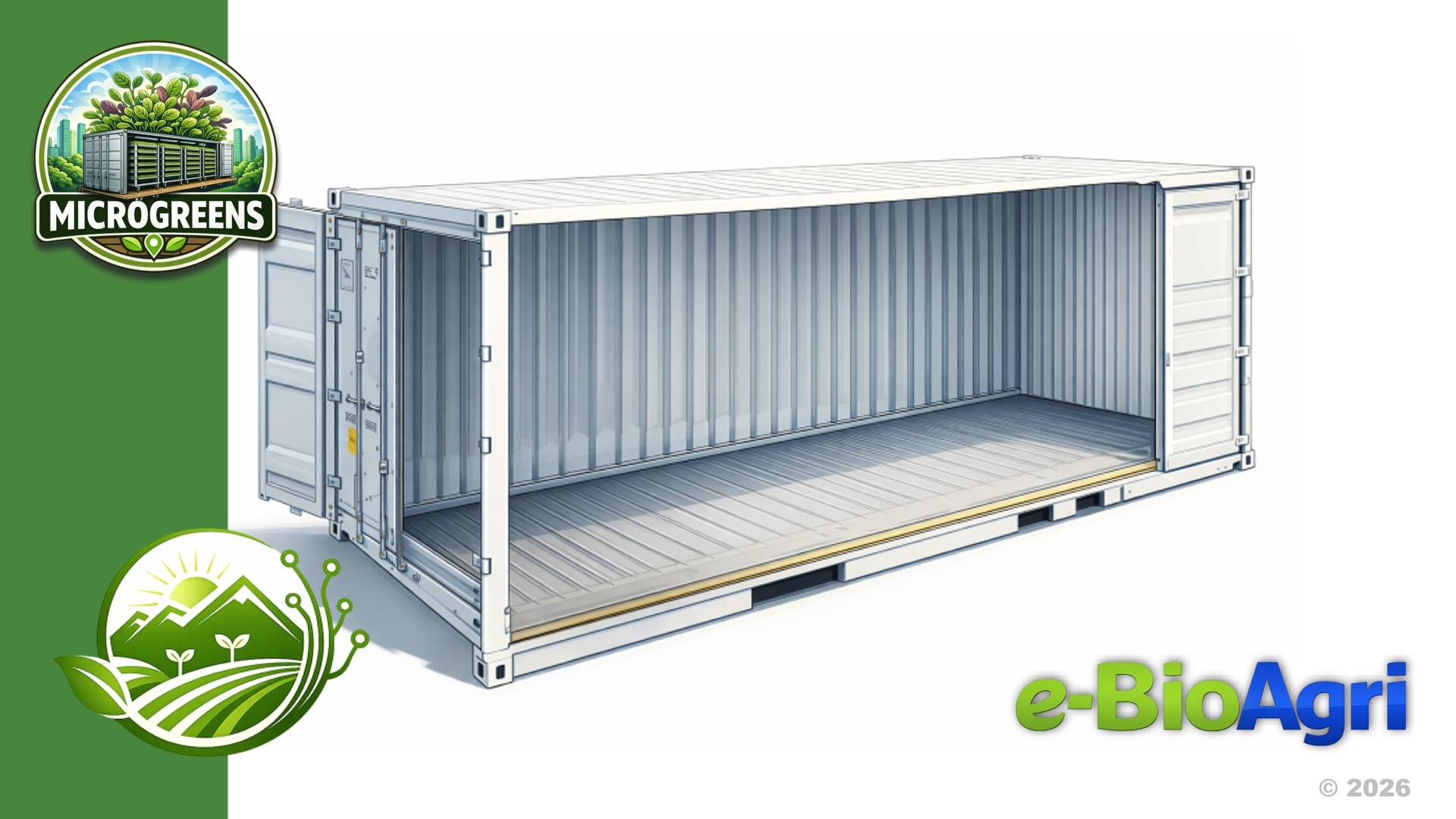 Interno di un container da 40 piedi prima dell’allestimento
